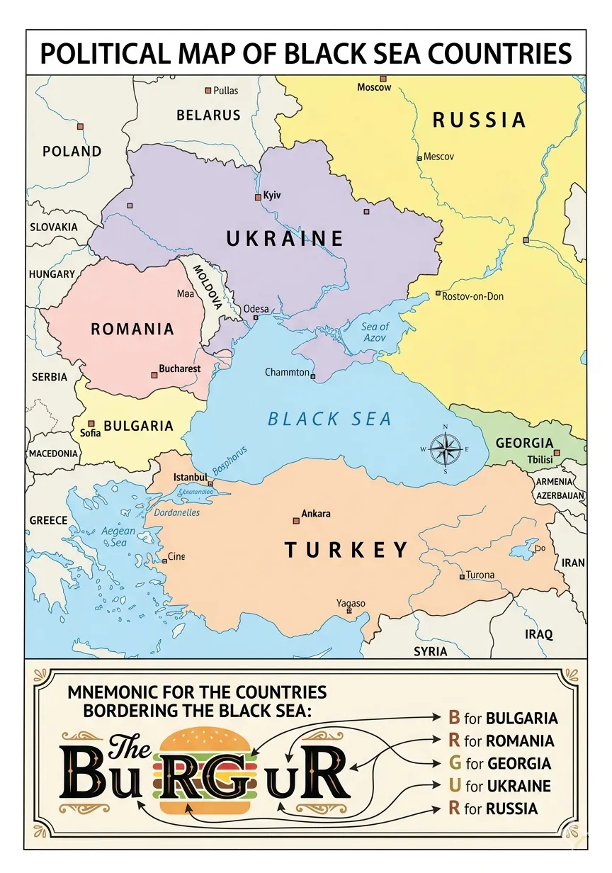 Black Sea Bordering Countries Map